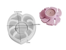 Molde silicona porta vela hoja palma tropical 